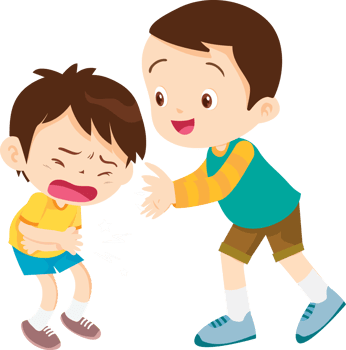 Comforting sad children with friend png