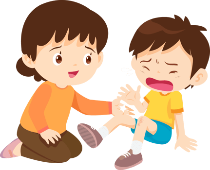 Comforting sad children with friend png