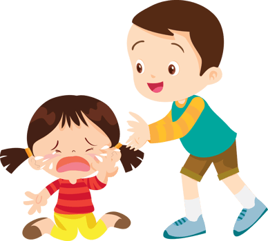 Older brother gently patting his younger sister back to soothe her sadness png