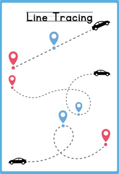 Hand drawn tracing line practice for kids vector