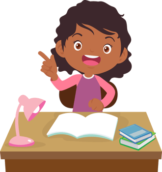 Young girl with a big smile, enjoying his favorite subject png