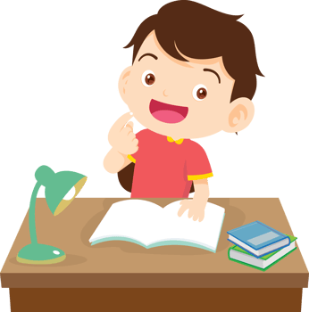 kid learning doing homework read and writing on desk png