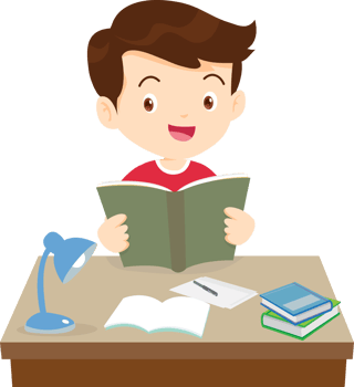 Smiling boy holding a book, excited to learn new things png