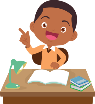 Confident student finishing his test with a happy expression png