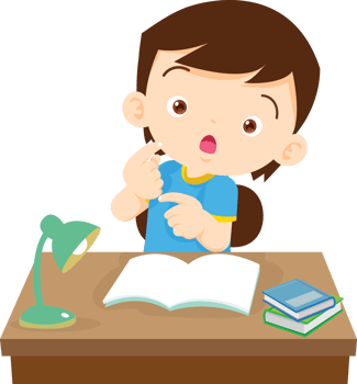 Boy with thinking hard while studying png
