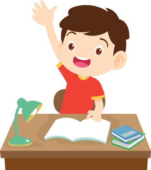 kid learning doing homework read and writing on desk png
