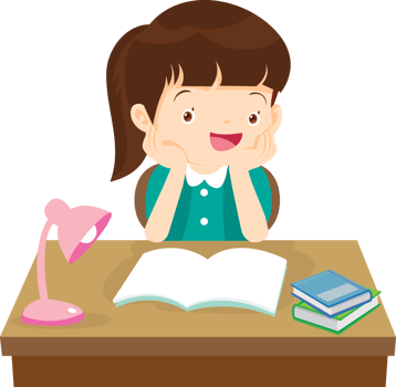 kid learning doing homework read and writing on desk png