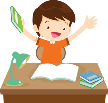 kid learning doing homework read and writing on desk png