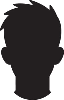 Human head profile black shadow silhouette illustration isolated on white background. Head icon. vector