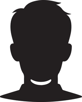 Human head profile black shadow silhouette illustration isolated on white background. Head icon. vector