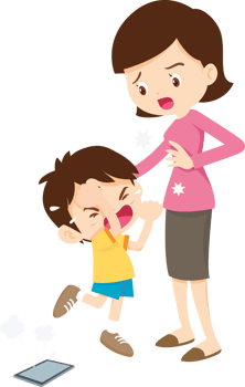 parent angry scold kid mobile phone addicted png