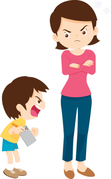 parent angry scold kid mobile phone addicted png