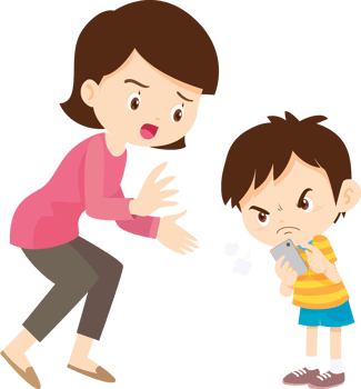 Child experiencing withdrawal symptoms when separated from their smartphone png