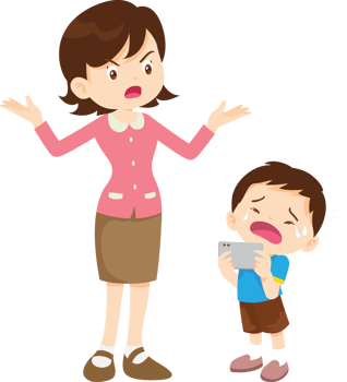 teacher struggling to get her child to focus on homework instead of gaming png