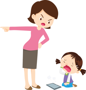Child crying hysterically after parents take away the phone png
