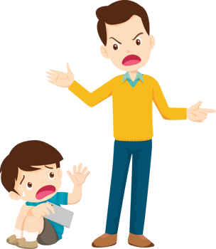 parent angry scold to kid addicted mobile phone png