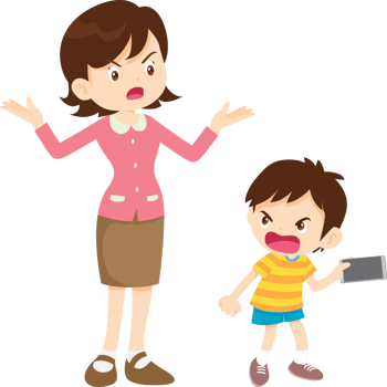 Mobile phone addiction causing increased aggression in kids png