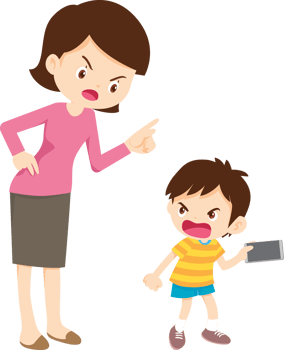 Boy experiencing withdrawal symptoms when separated from their smartphone png