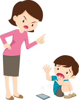 Mother feeling stressed as her child ignores her while playing on a phone png