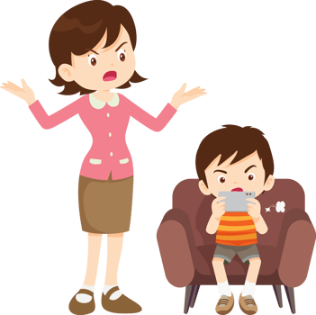 Parents feeling heartbroken as their child prefers a screen over family bonding png