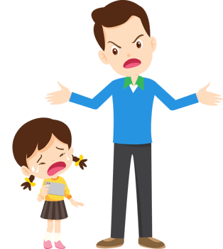 parent angry scold to kid addicted mobile phone png