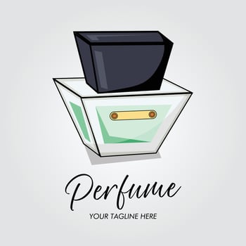Cartoon of perfume bottles, and perfumes retro packaging. Fashion vintage bottle, decorative girly cosmetics flat decent set and perfume logo and perfume illustration vector
