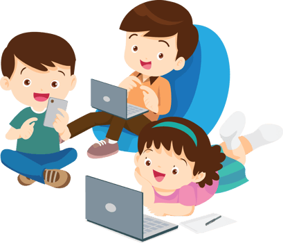Young minds exploring artificial intelligence in an online class png
