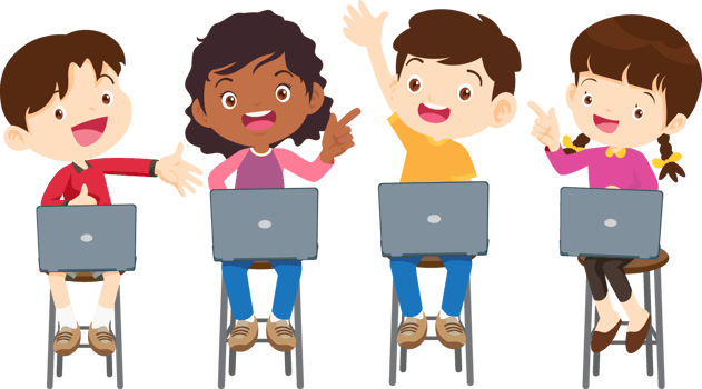 Brilliant students successfully creating their first computer program png