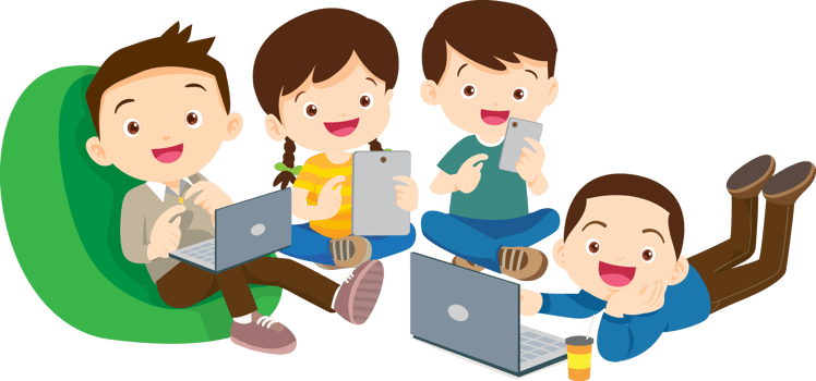 students with computer learning,Online class technology png