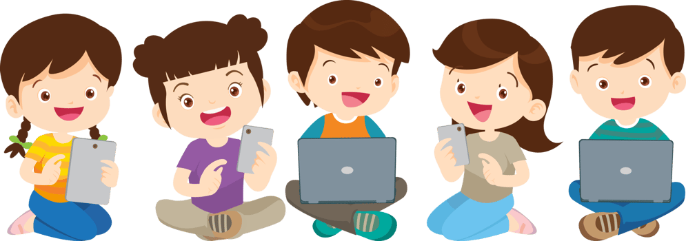 students with computer learning,Online class technology png