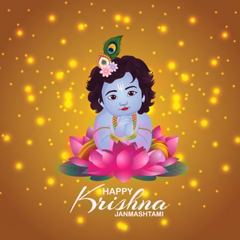 Janmashtami indian festival creative illustration of lord krishna vector