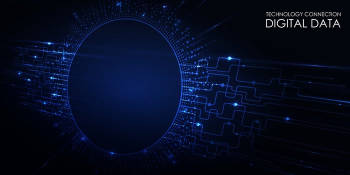 Abstract lines and dots connect background. vector