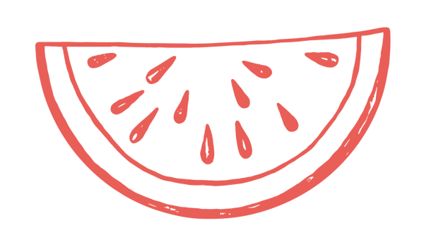 Watermelon slice aesthetic hand drawn sketch drawing summer fruits boho retro cute illustration isolated element clipart transparent background png