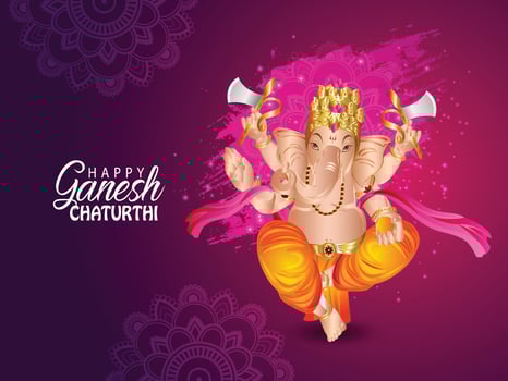 Ganesh chaturthi celebration greeting card with creative illustration vector