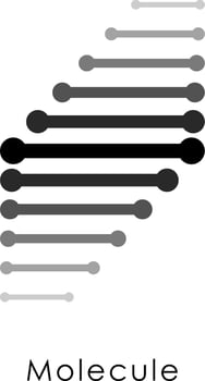 Molecule Thin Line Icon. Flat Icon Isolated on the White Background. vector