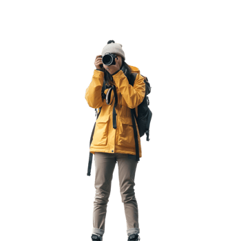 Young Photographer Capturing Beauty Isolated on transparent background png