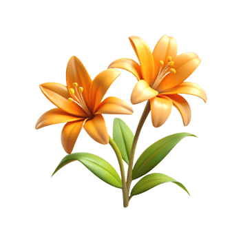 orange lily flowers on transparent background png