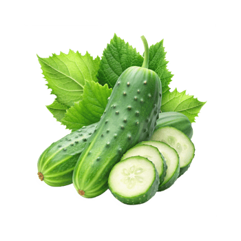 cucumber with leaves and flowers png
