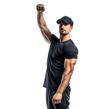 Great Body Builder and Gym Trainer Posing in Stretch isolated on transparent background png