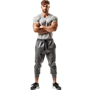 Great Body Builder and Gym Trainer Posing in Stretch isolated on transparent background png