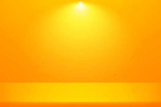 Abstract yellow platform. Yellow Background Empty Room Studio with table. Space for selling products on the website. Empty room with spotlight effect. illustration. vector