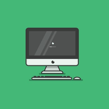 computer monitor for working as a business man design vector