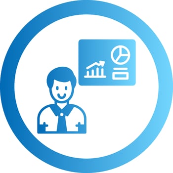 Profit Strategy Gradient Circle Icon vector