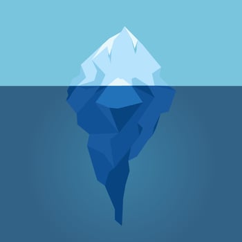 Iceberg Floating in Blue Ocean vector