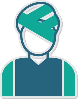 Head Injury Sticker Icon vector