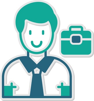 Businessman Sticker Icon vector