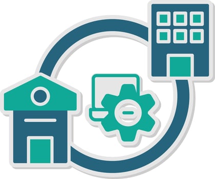 Hybrid Work Sticker Icon vector