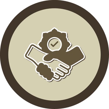 Cooperation Sticker Circle Icon vector