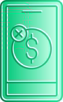 No Sales Gradient Slip Icon vector