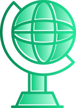 Globe Gradient Slip Icon vector